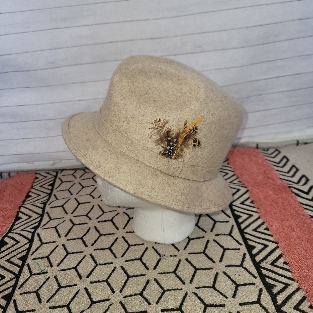 PENDLETON 100% WOOL TAN FEDORA, SZ SMALL